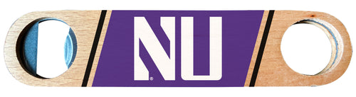 Northwestern University Wildcats Officially Licensed Wooden Bottle Opener with Full Color Design Single