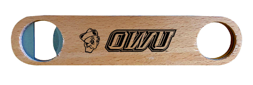 Ohio Wesleyan University NCAA Elegant Laser-Etched Wooden Bottle Opener - Collegiate Bar Accessory