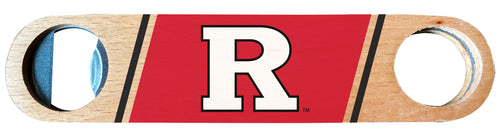 Rutgers Scarlet Knights Officially Licensed Wooden Bottle Opener with Full Color Design Single