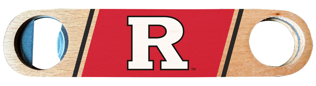 Rutgers Scarlet Knights Officially Licensed Wooden Bottle Opener with Full Color Design Single