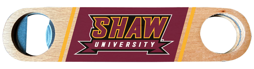 Shaw University Bears Officially Licensed Wooden Bottle Opener with Full Color Design Single