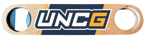 North Carolina Greensboro Spartans Officially Licensed Wooden Bottle Opener with Full Color Design Single