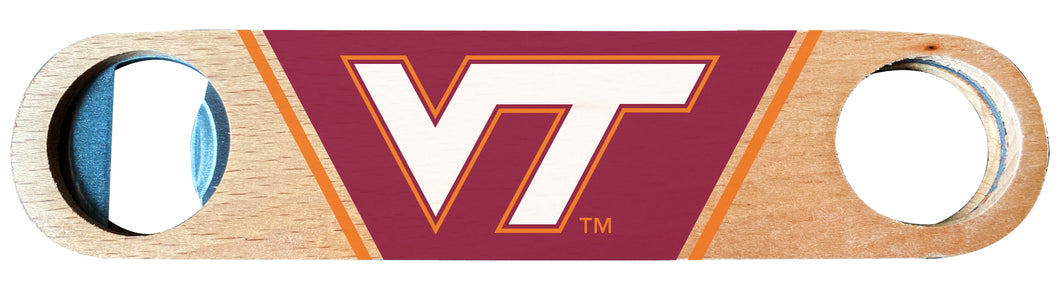 Virginia Tech Hokies Officially Licensed Wooden Bottle Opener with Full Color Design Single