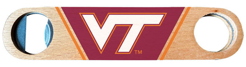 Virginia Tech Hokies Officially Licensed Wooden Bottle Opener with Full Color Design Single