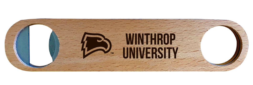 Winthrop University NCAA Elegant Laser-Etched Wooden Bottle Opener - Collegiate Bar Accessory