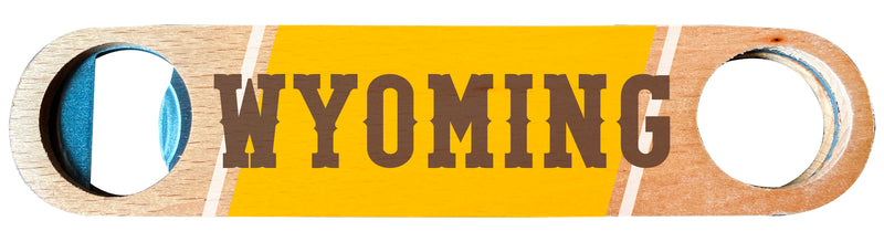 University of Wyoming Officially Licensed Wooden Bottle Opener with Full Color Design Single
