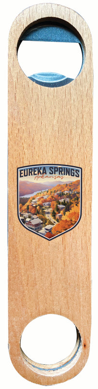 Eureka Springs Arkansas Little Switzerland of the Ozarks Design Souvenir Wooden Bottle Opener Single