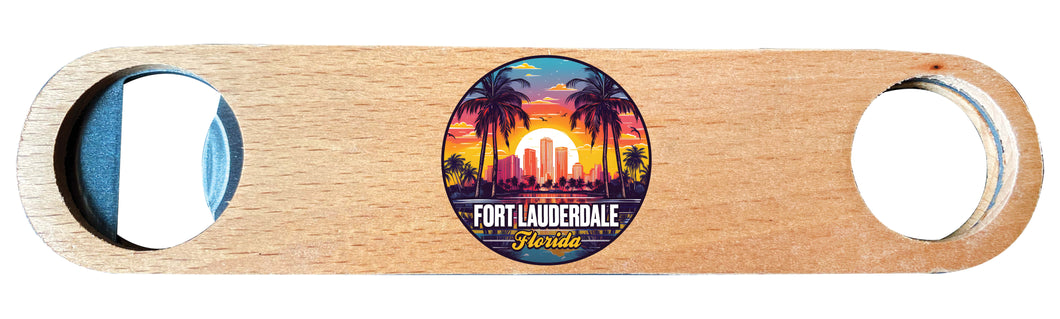 Fort Lauderdale Florida Design B Souvenir Wooden Bottle Opener 2-Pack