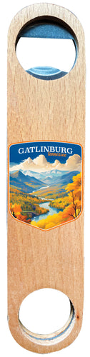 Gatlinburg Tennessee Design D Souvenir Wooden Bottle Opener 4-Pack