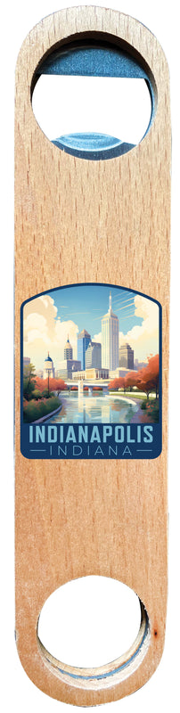 Indianapolis Indiana Design A Souvenir Wooden Bottle Opener Single