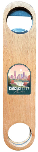Kansas City Missouri Design B Souvenir Wooden Bottle Opener Single