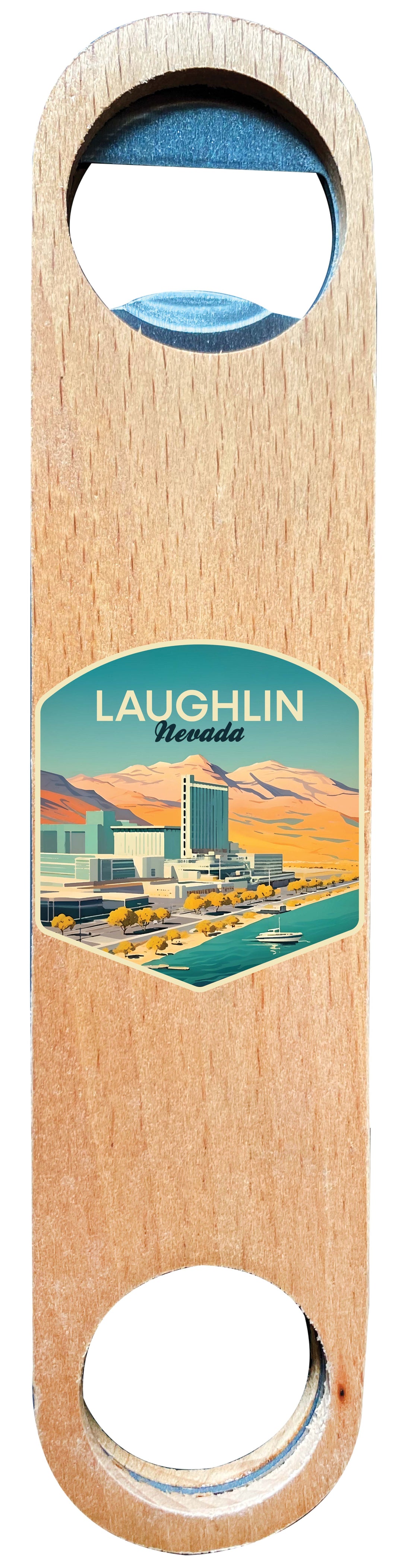 Laughlin Nevada Design A Souvenir Wooden Bottle Opener 2-Pack