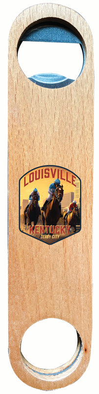 Louisville Kentucky Derby City Design Souvenir Wooden Bottle Opener 4-Pack