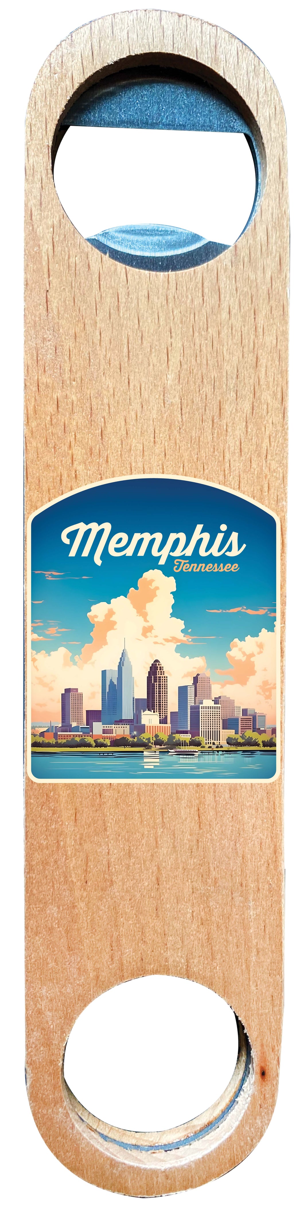 Memphis Tennessee Design A Souvenir Wooden Bottle Opener 2-Pack