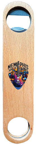 Memphis Tennessee Design B Souvenir Wooden Bottle Opener Single