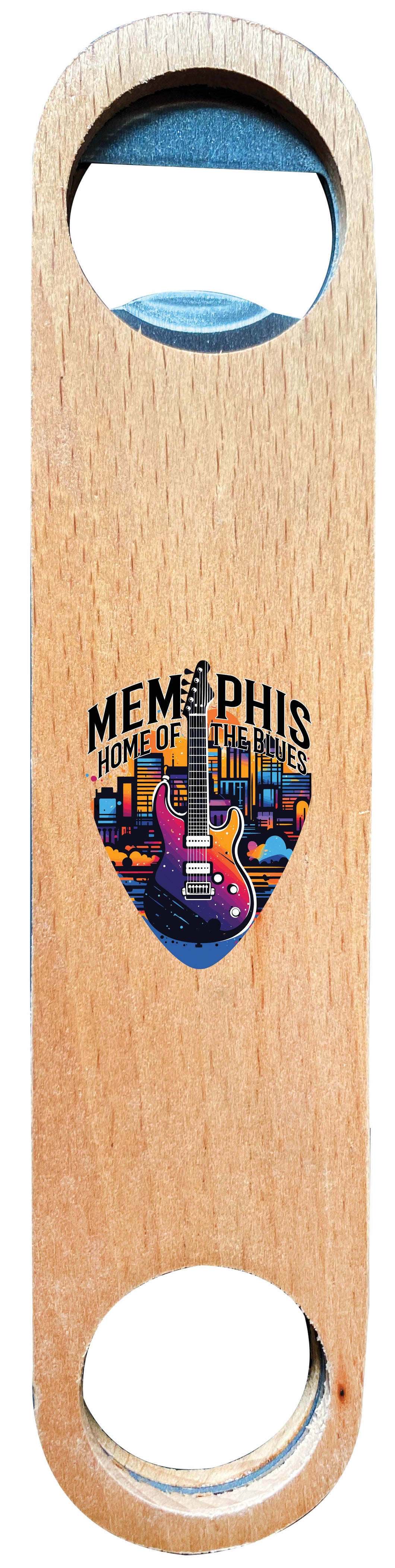 Memphis Tennessee Design B Souvenir Wooden Bottle Opener Single