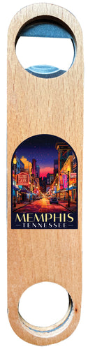 Memphis Tennessee Design C Souvenir Wooden Bottle Opener Single