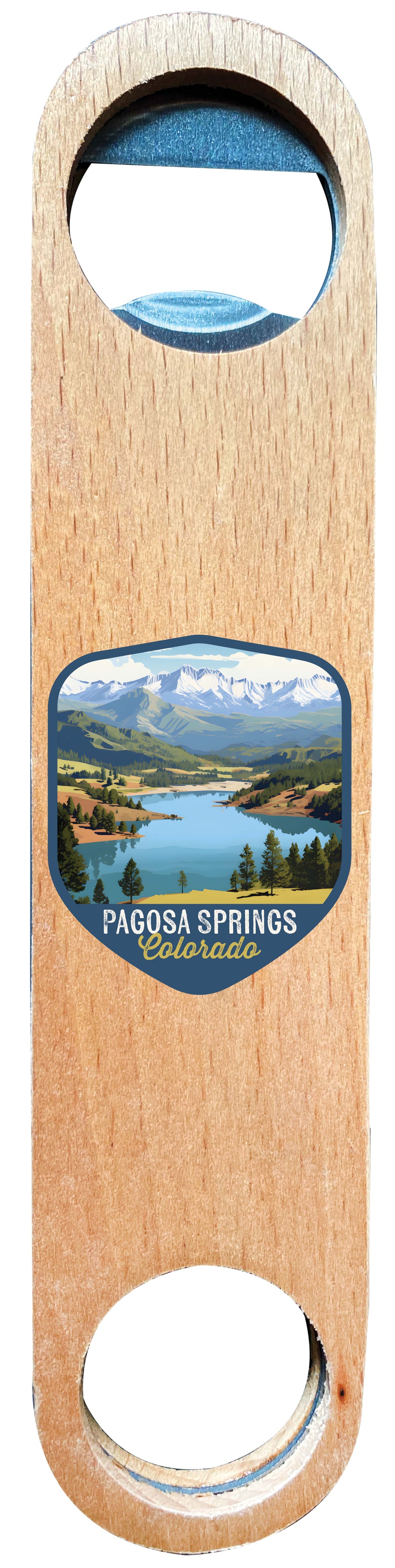 Pagosa Springs Colorado Design B Souvenir Wooden Bottle Opener 4-Pack