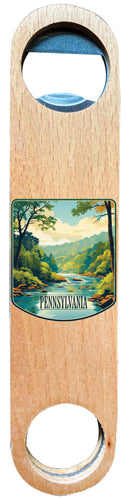 Pennsylvania Design B Souvenir Wooden Bottle Opener Single