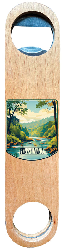 Pennsylvania Design B Souvenir Wooden Bottle Opener Single