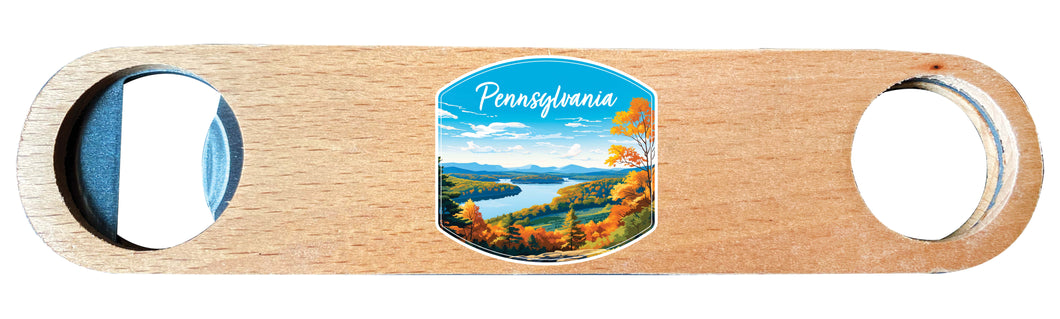Pennsylvania Design C Souvenir Wooden Bottle Opener Single