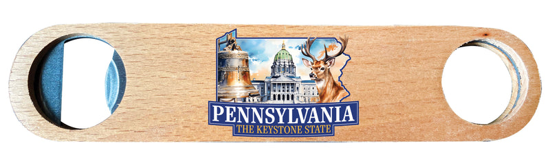 Pennsylvania Design D Souvenir Wooden Bottle Opener Single