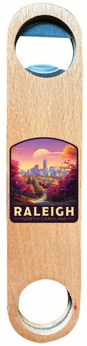 Raleigh North Carolina City of Oaks Design Souvenir Wooden Bottle Opener Single