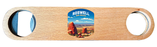 Rowell New Mexico Design B Souvenir Wooden Bottle Opener Single