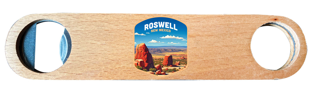 Rowell New Mexico Design B Souvenir Wooden Bottle Opener Single