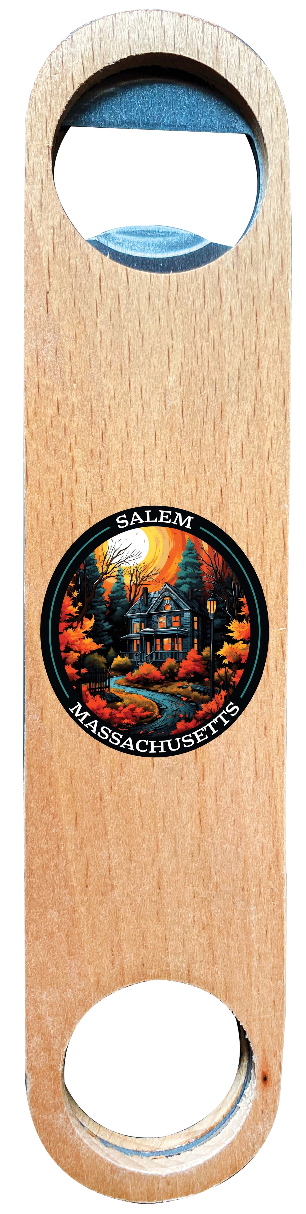 Salem Massachussettes Design B Souvenir Wooden Bottle Opener 2-Pack