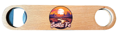 Santa Fe New Mexico Design B Souvenir Wooden Bottle Opener 4-Pack