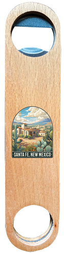 Santa Fe New Mexico Design C Souvenir Wooden Bottle Opener 4-Pack