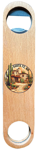 Santa Fe New Mexico Design D Souvenir Wooden Bottle Opener 4-Pack