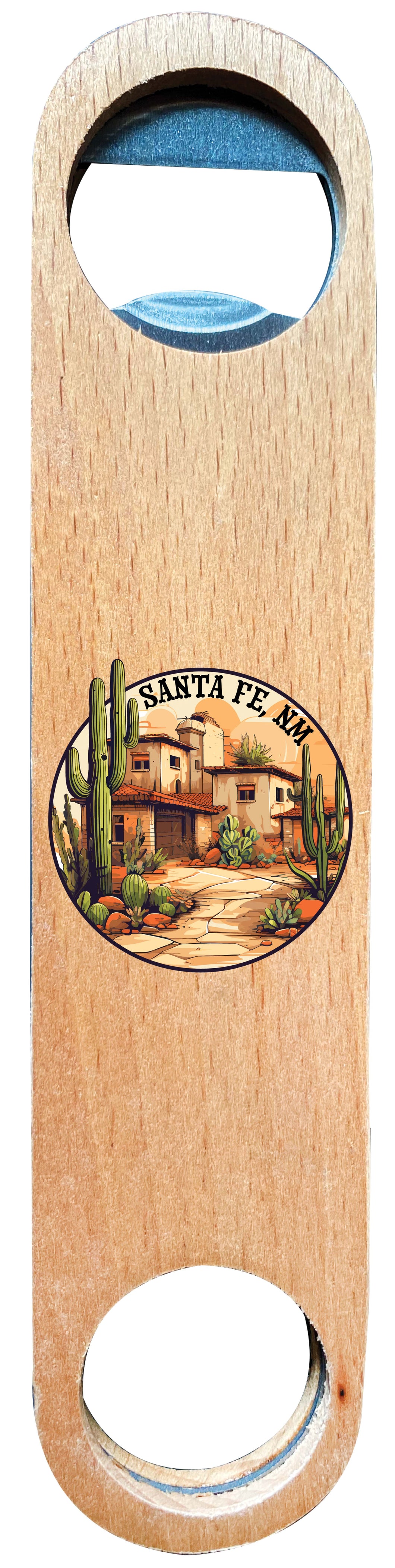 Santa Fe New Mexico Design D Souvenir Wooden Bottle Opener 4-Pack