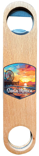 Santa Monica California Design A Souvenir Wooden Bottle Opener 4-Pack