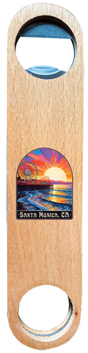 Santa Monica California Design B Souvenir Wooden Bottle Opener Single