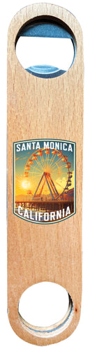 Santa Monica California Design C Souvenir Wooden Bottle Opener Single