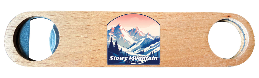 Stowe Mountain Vermont Design A Souvenir Wooden Bottle Opener 4-Pack