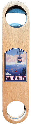 Stowe Mountain Vermont Design B Souvenir Wooden Bottle Opener 4-Pack
