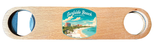 Surfside Beach South Carolina Design B Souvenir Wooden Bottle Opener 4-Pack