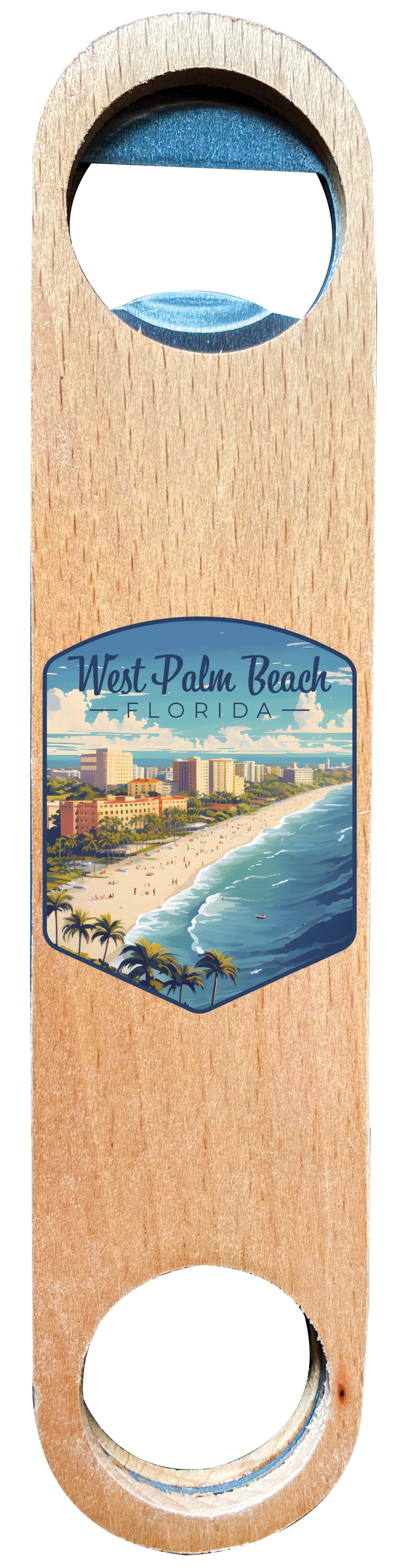 West Palm Beach Florida Design A Souvenir Wooden Bottle Opener Single