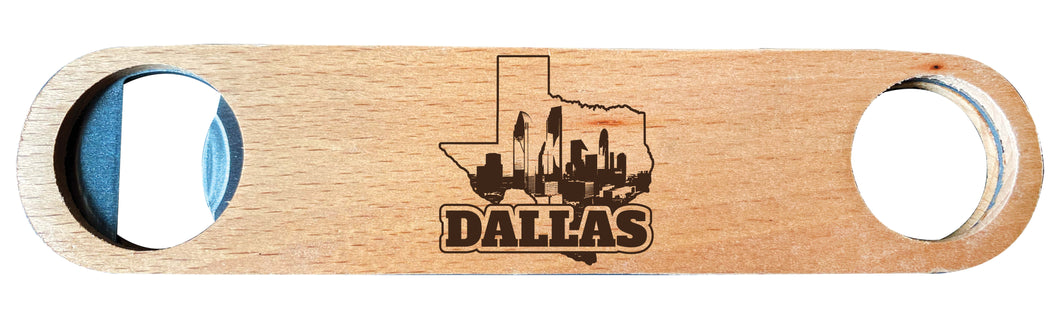 Dallas Texas Souvenir Engraved Wooden Bottle Opener 2-Pack