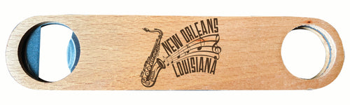 New Orleans Louisiana Souvenir Engraved Wooden Bottle Opener 4-Pack