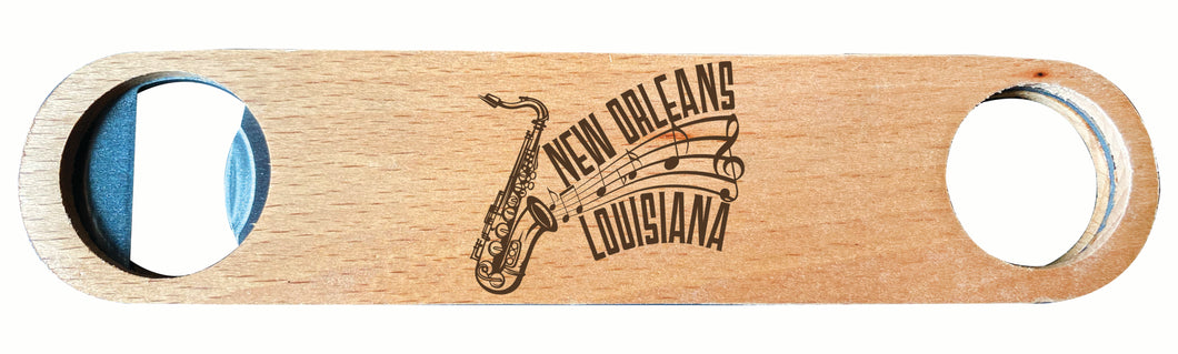 New Orleans Louisiana Souvenir Engraved Wooden Bottle Opener 4-Pack