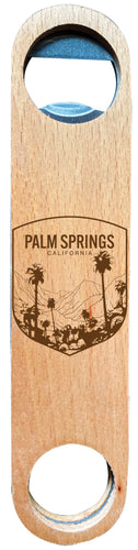 Palm Springs California Souvenir Engraved Wooden Bottle Opener Single