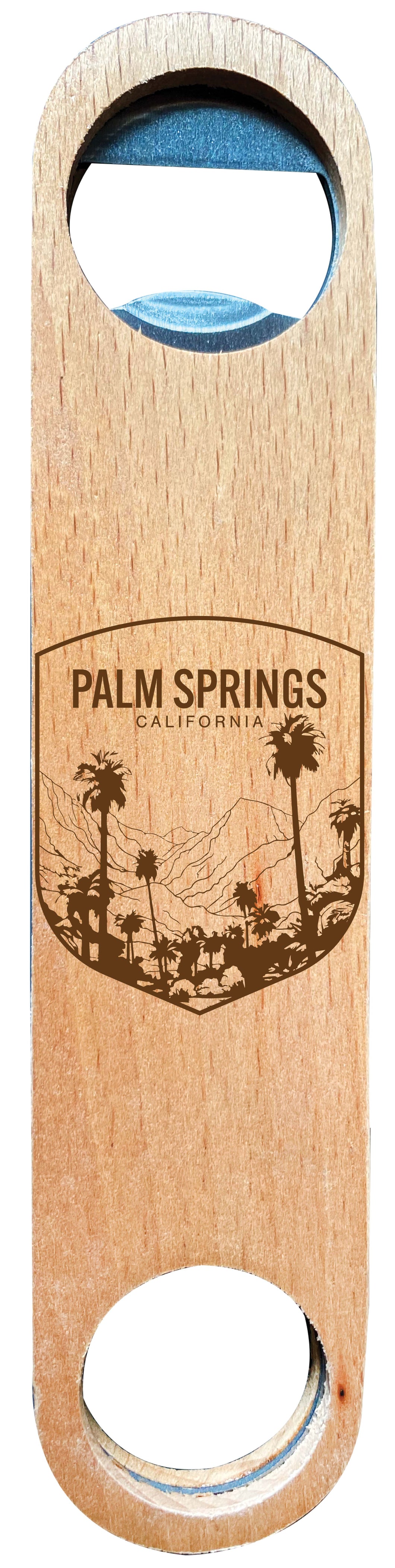 Palm Springs California Souvenir Engraved Wooden Bottle Opener Single