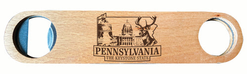 Pennsylvania Souvenir Engraved Wooden Bottle Opener 4-Pack