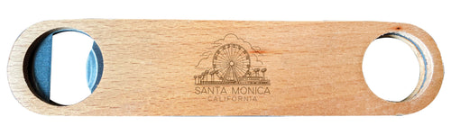 Santa Monica California Souvenir Engraved Wooden Bottle Opener 4-Pack