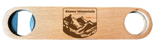 Stowe Mountain Vermont Souvenir Engraved Wooden Bottle Opener Single