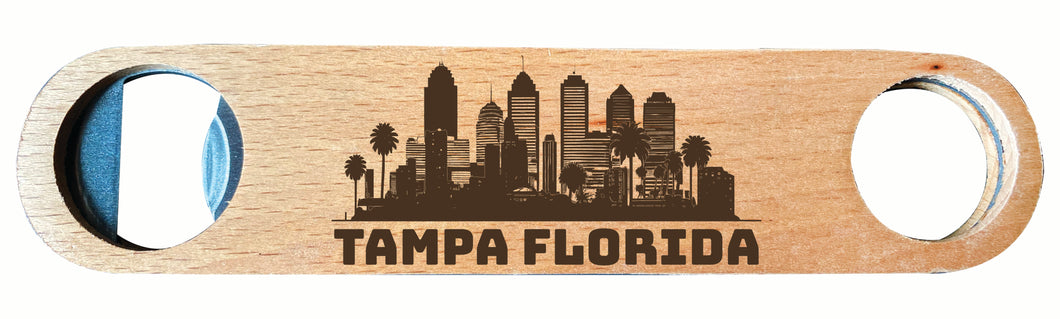 Tampa Florida Souvenir Engraved Wooden Bottle Opener Single